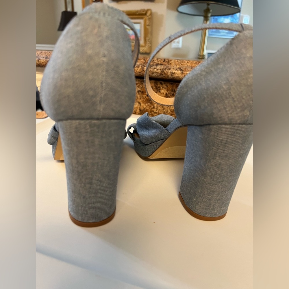 LOFT Chambray Bow Platform Heels - Picture 8 of 10